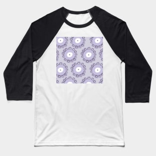 Boho Natural Collection Boho Aesthetic Flower Pattern in Lilac Pastel Purple Baseball T-Shirt